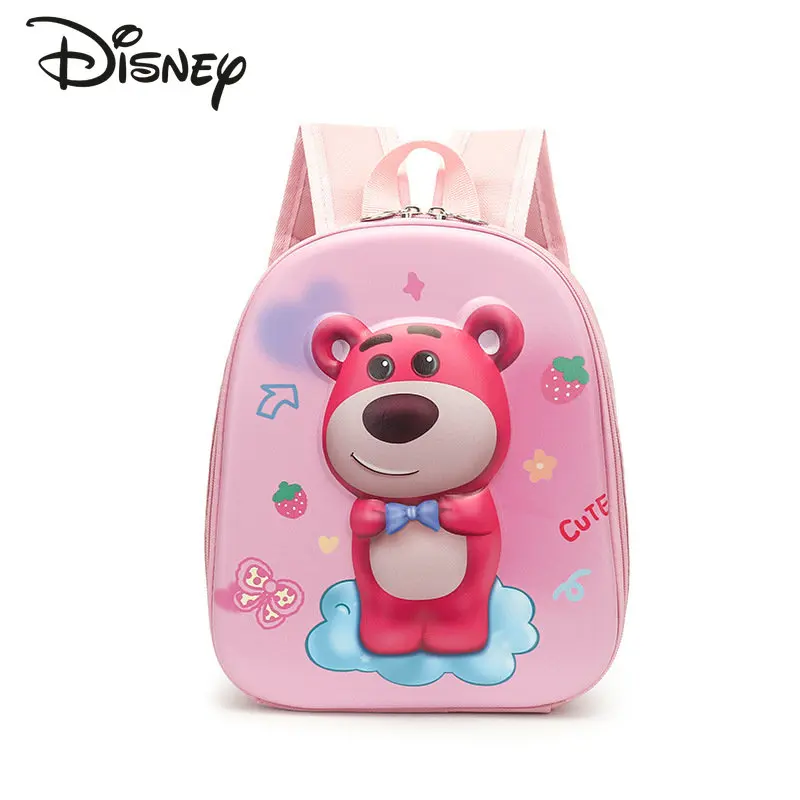 Disney Strawberry Bear New Student School Bag Fashion High Quality Waterproof Children's Backpack Cartoon Cute Girl Backpack