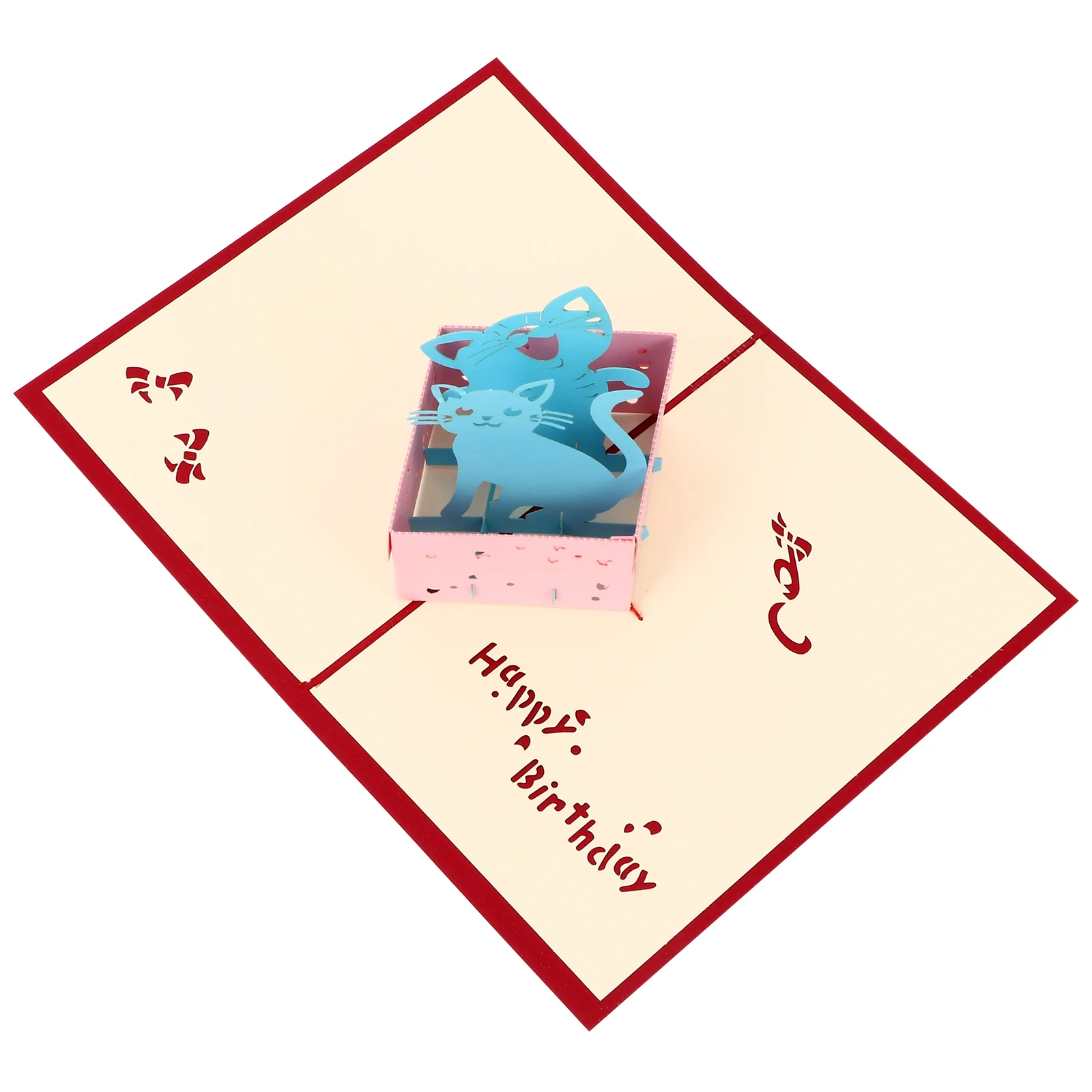 

1pc 3D Cat Box Pop-up Cards Creative Birthday Cards 3D Greeting Cards