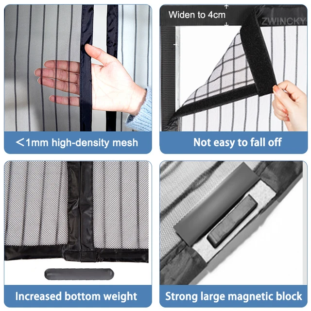 Magnetic Door Screen Mosquito Net Multiple Sizes Summer Anti insect Mesh Automatic Closing Curtain Applicable to glass doors 4