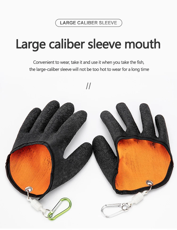 Description Picture 2 of itemFishing Gloves Full Finger Anti-Slip Durabl Work Cutproof Glove Fisherman Protect Hand Fish Grab Carp Latex Hunting Gloves