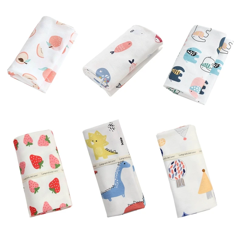 

Baby Muslin Soft Cotton Receiving Blanket Infants Cartoon Printed Newborn Sleepsack Stroller Cover Sleep Bag
