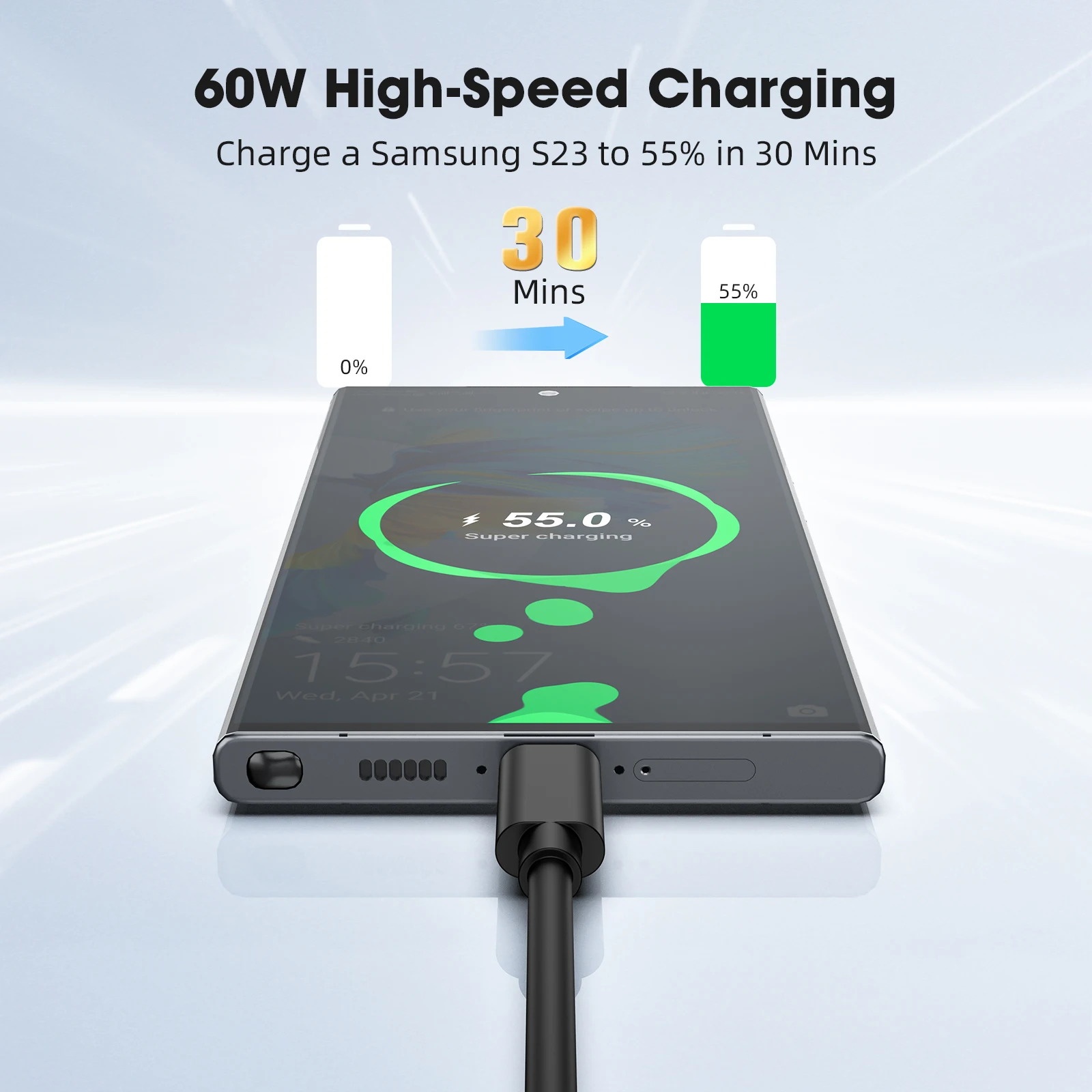 USB C 케이블 USB3.2 남성-남성 케이블 PD 60W 10Gbps 고속 충전 타입 C 코드 (맥북, 아이패드, PC, 노트북용)