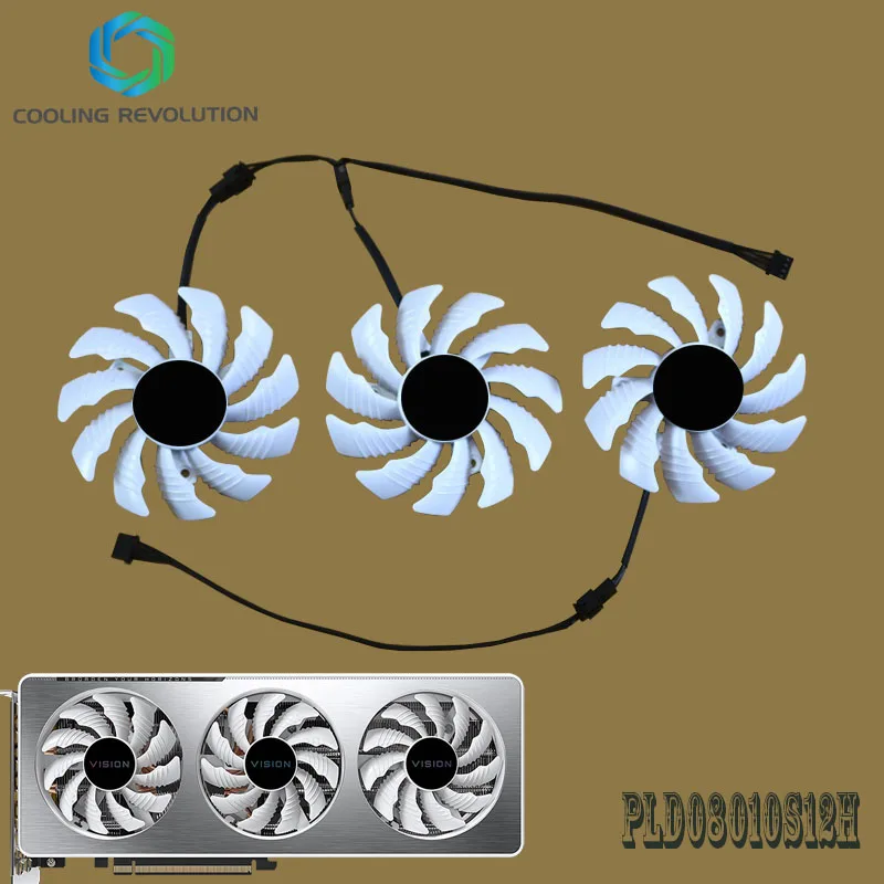 Gráficos para Gigabyte Geforce Rtx 3060 Rtx 3060 ti Visão oc 3x Ventilador de Placa de Vídeo Windforce 77 mm Pld08010s12h Rtx3060 3060ti fã de