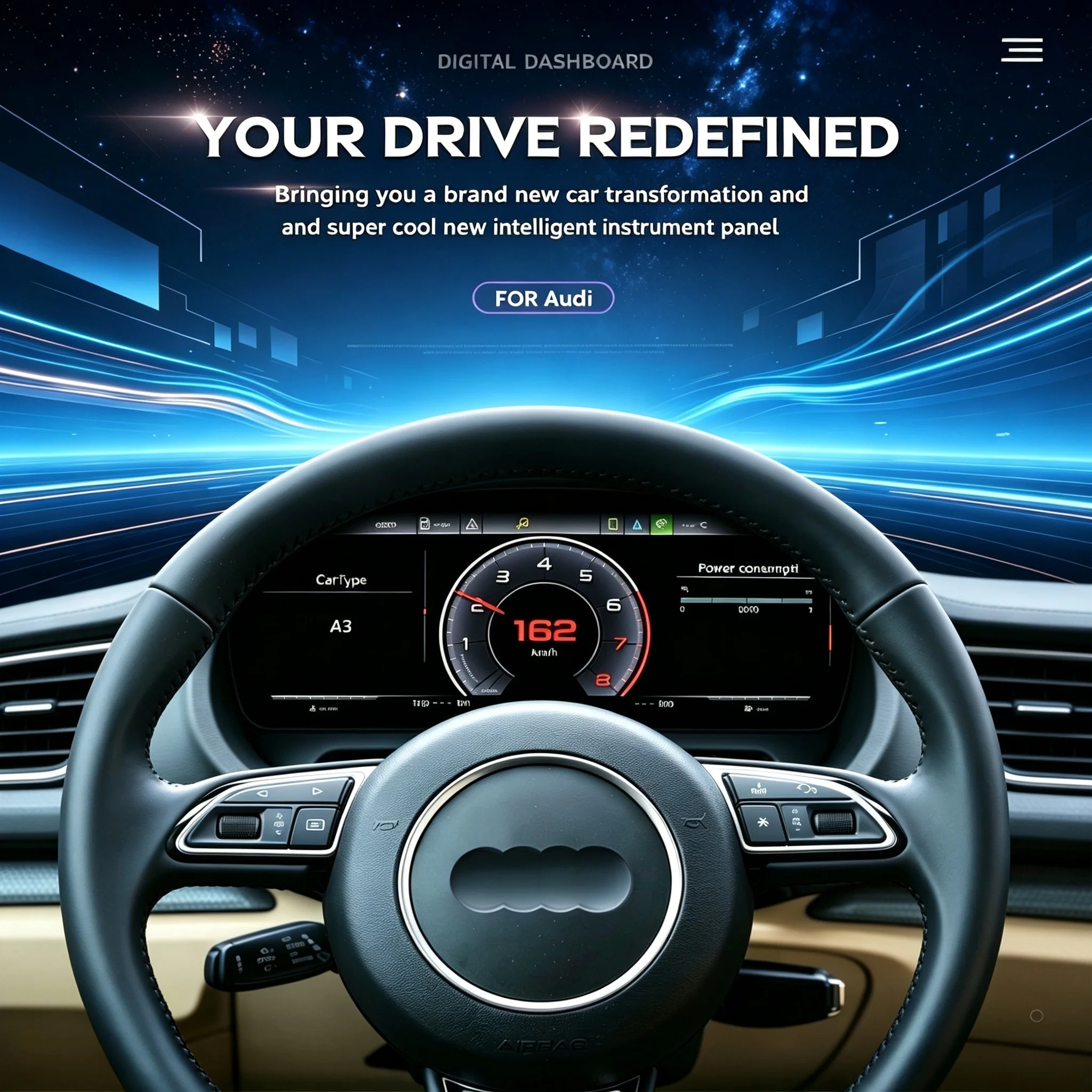 Panel de Instrumentos Digital LCD para Audi R8 2007-2015, Cabina Virtual, Velocímetro 8