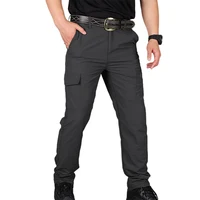 Men Cargo Pants Quick Drying Waterproof Bottom Overalls Hiking Black