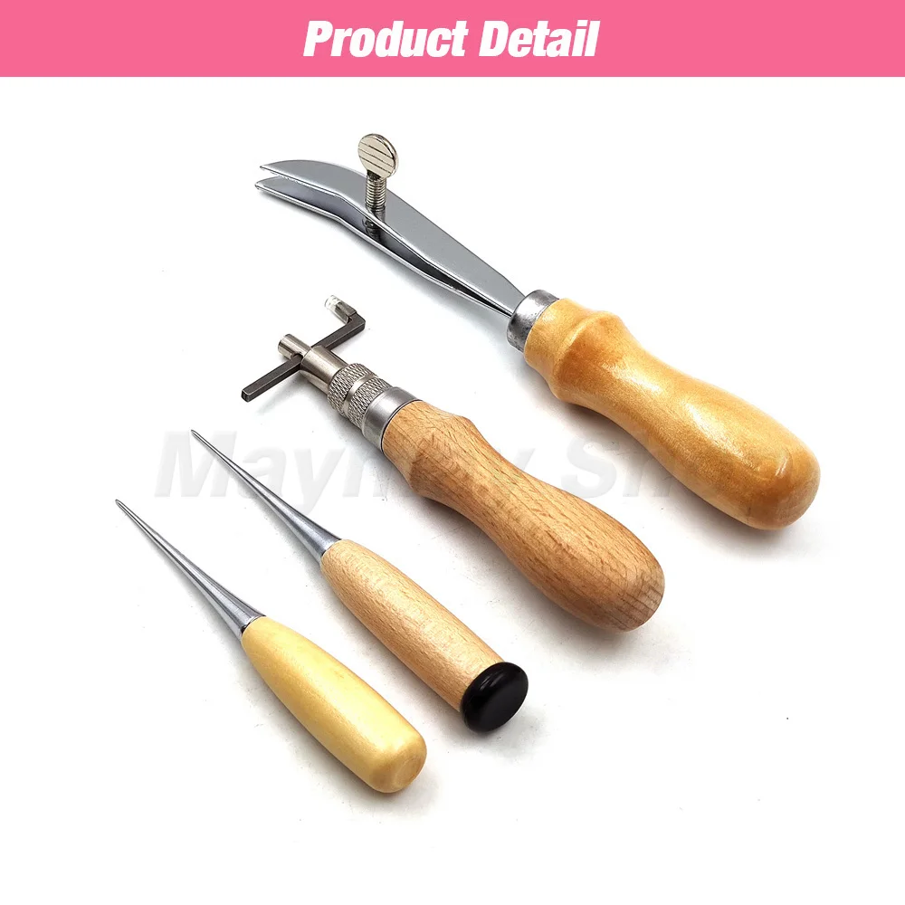 Leathercraft Tools Kit Professional Hand Sewing Saddle Groover Stitching Punch Carving Work Sets Tool For DIY Leather Accessory