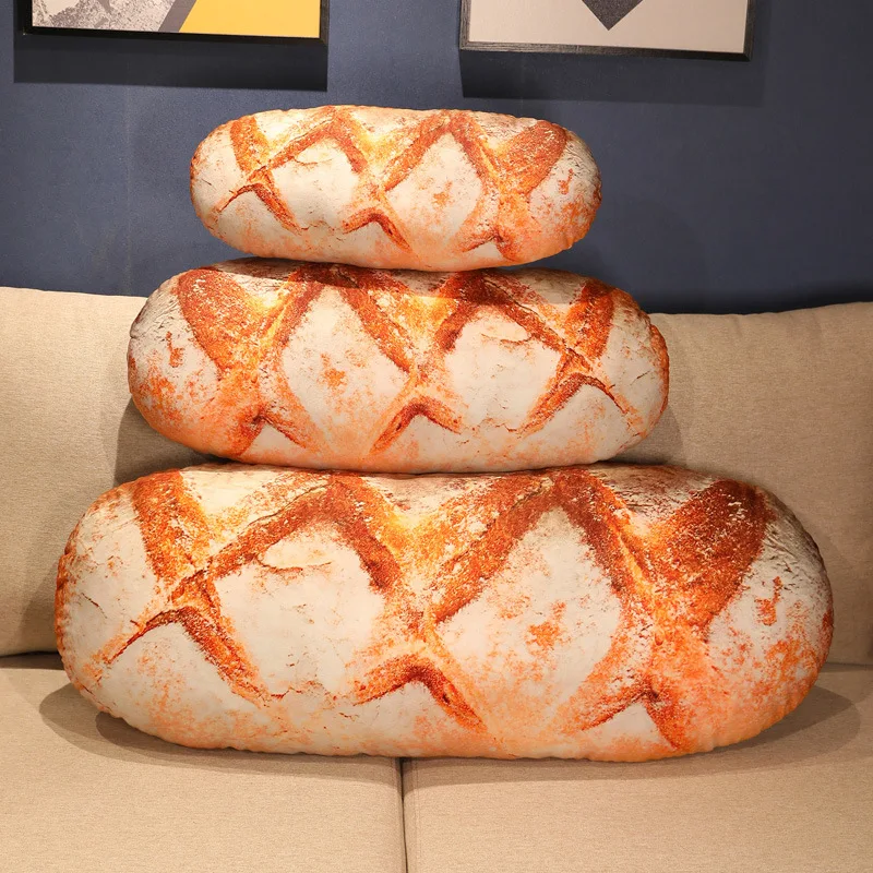 50-100cm Lifelike Bread Plush Pillow Creative Food Plush Toy Funny Fast Food NapThrow Pillow Cushion Home Decor Birthday Gift 5
