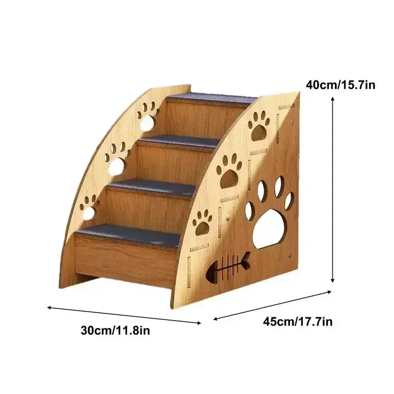 Secure & Chic Wooden Pet Steps for Elevated Beds-Effortless Climbing for Your Dog!