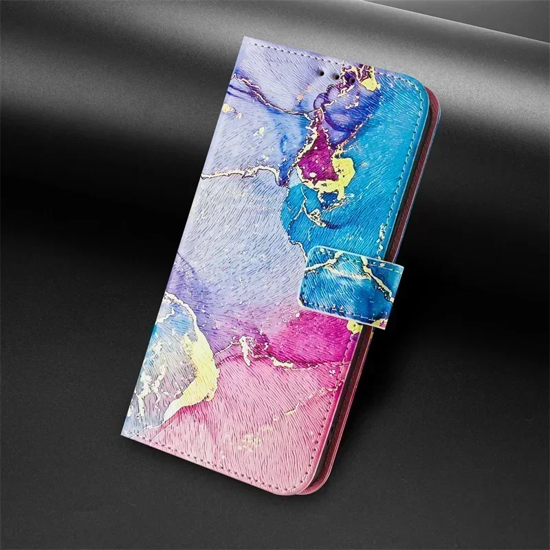 Painted Leather Flip Case with Card Pocket Cover
