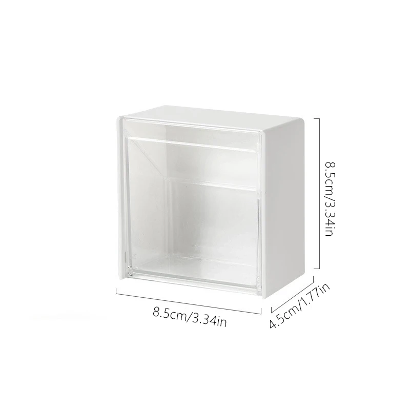 1pc Wall Mounted Cotton Pad Storage Boxes Dustproof Bathroom Organizer For Cotton Swabs Makeup Adhesive Jewelry Holder Box 6