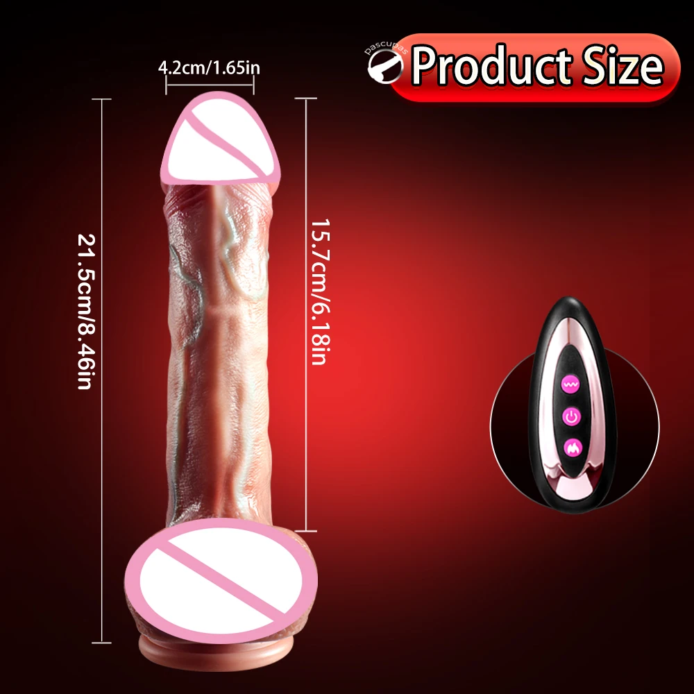 Big Dildo Vibrating Automatic Telescopic Heating Vibrators Penis With Suction Cup Realistic Dildos for Women Sex Toys for Womans