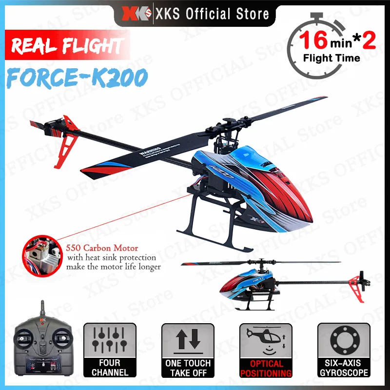 Wltoys XKS K200 RC Helicopters 6-Aixs Gyroscope 2.4G 4CH Remote Control ...