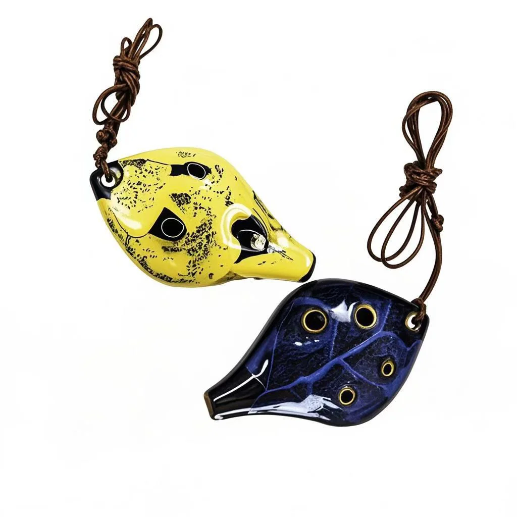 1pc ancient Chinese style six-hole handmade ocarina instrument with lanyard handmade ocarina