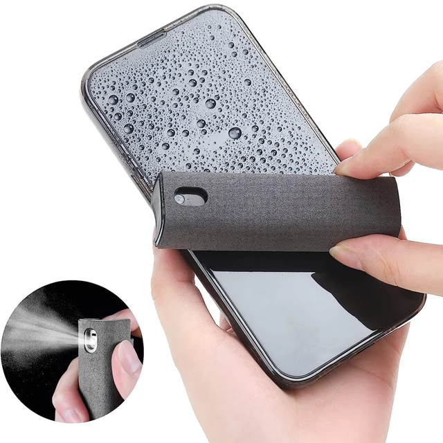 2-in-1 Mobile Phone Screen Spray Bottle Computer Screen Cleaner with Microfiber Cloth Set Cleaning Tools Car Cleaning Supplies