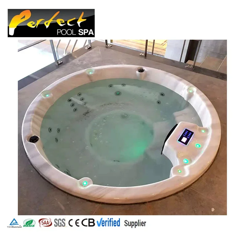 Hot Sale 6 Person Round Bathtub Outdoor Spa Round Hot Tub With CE 2