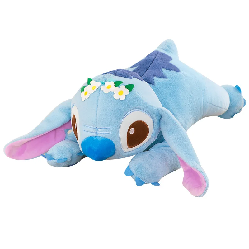 Disney Lilo and Stitch Plush Toys Prone Cute 55/80cm Anime Stich Doll Stuffed Plushie Angel Pillow Soft Gift for Children Kawaii 6