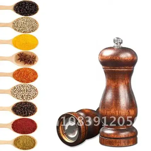 

Pepper and Salt Mill, Pepper Wood Shakers with Adjustable Strong Ceramic Grinder and Spare Ceramic Rotor - Kitchen Accessories