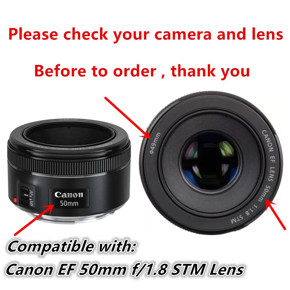 49mm UV Filter ES68 Lens Hood For Canon EF 50mm STM Lens EOS - Main Image