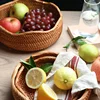 Hand-woven Storage Basket Rattan Storage Tray Wicker Basket Bread Fruit Food Breakfast Picnic Basket Kitchen Storage Basket 4