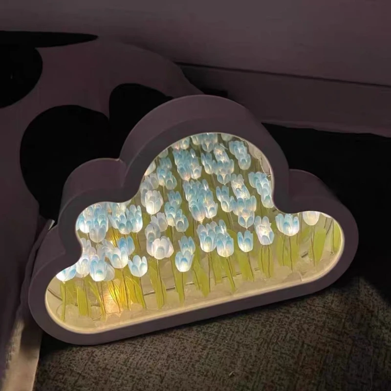 

DIY Cloud Tulips Night Light Glowing Led Light Household Party Accessory for Home Festival Holiday Party Decoration