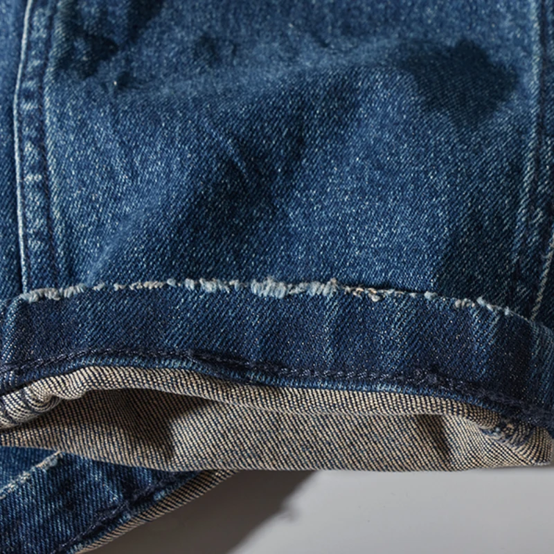 Thickened autumn and winter American heavy retro jeans men's straight tooling New Amikaji thickened stretch pants