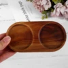 Kitchens Wood Tray for Salt and Pepper Mill Multipurpose Natural Wood Storage Holder for Inner Diameter 6.3cm Bottle & cup 1