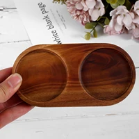 Kitchens Wood Tray for Salt and Pepper Mill Multipurpose Natural Wood Storage Holder for Inner Diameter 6.3cm Bottle & cup 1