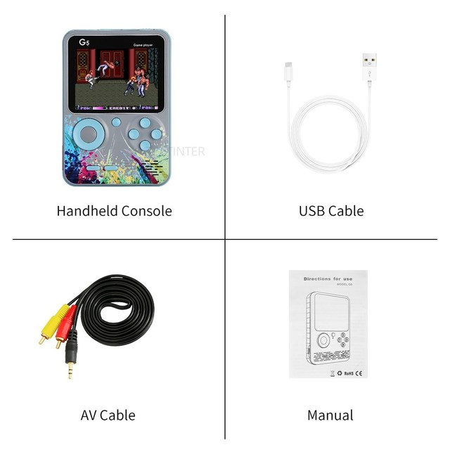 Game Console Handheld Game Consoles Built-in 500 Retro Classic Games AV Out Video Game Player Support 2 Player Gamepad