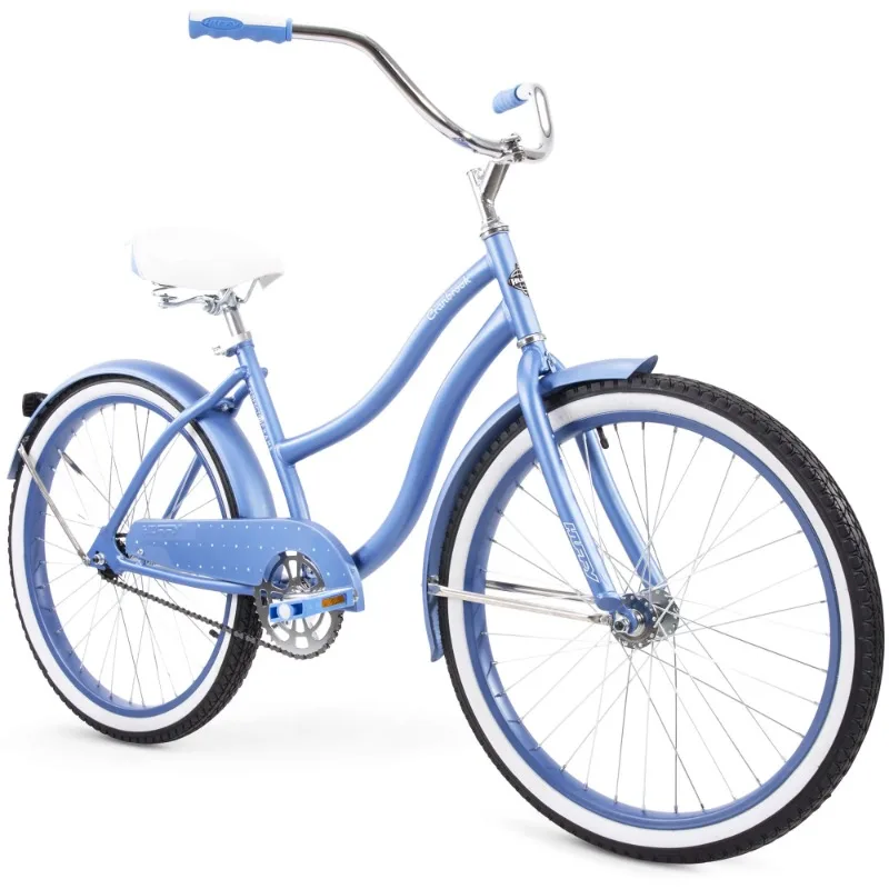 

Huffy 24" Cranbrook Girls' Cruiser Bike with Perfect Fit Frame, Ages 12+ Years, Periwinkle Adult Cruiser Bikes