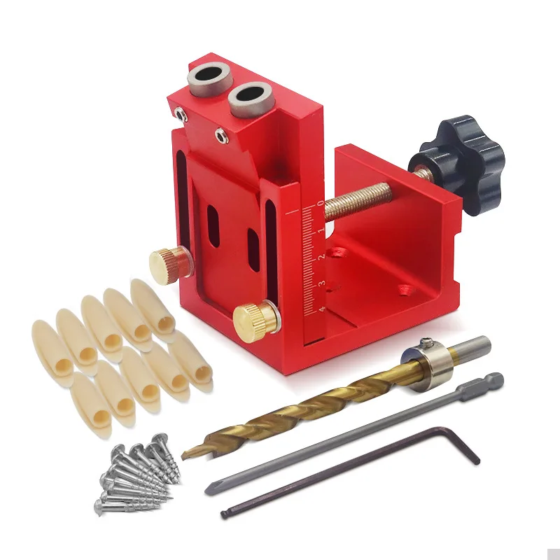 AllsomePocketHoleDrillGuideDowelJigObliqueHoleLocatorDrill