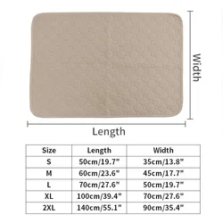 Reusable Washable Waterproof Absorbent Dog Pee Pad and Pet Mat - S (Beige S2)