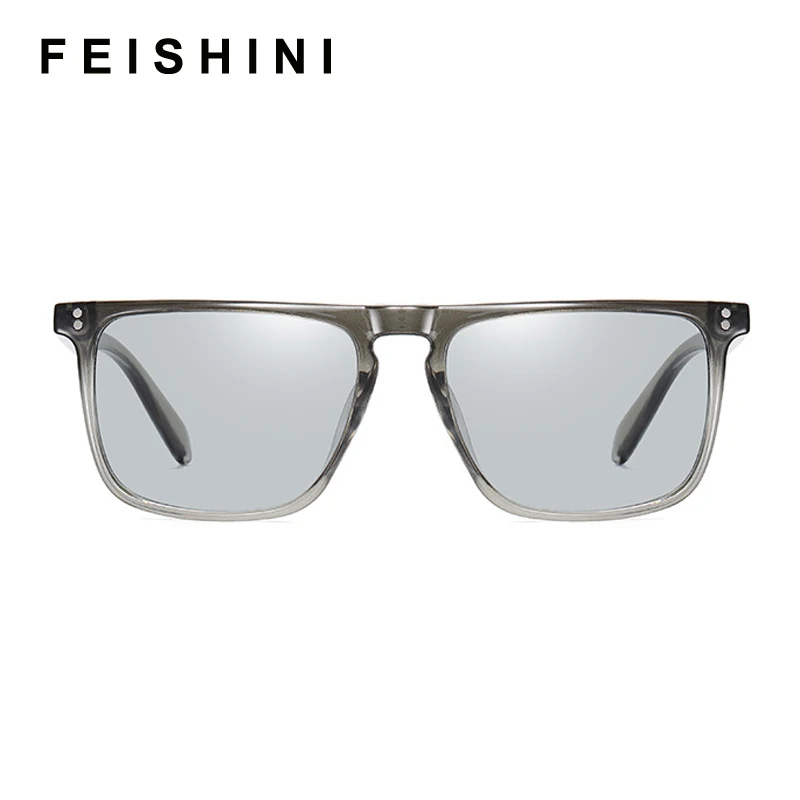 FEISHINI Brand Design Clear Sunglasses Men Polarized Driver Shades