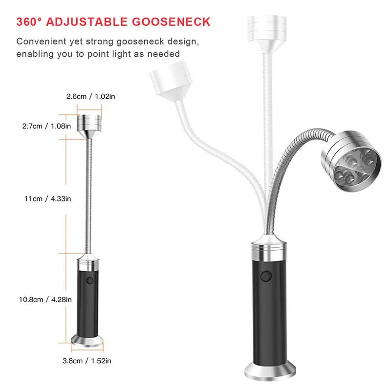 9 LED Flashlight BBQ Grill Light Outdoor Magnetic Base Soft Tube Torch 1pc bbq grill light