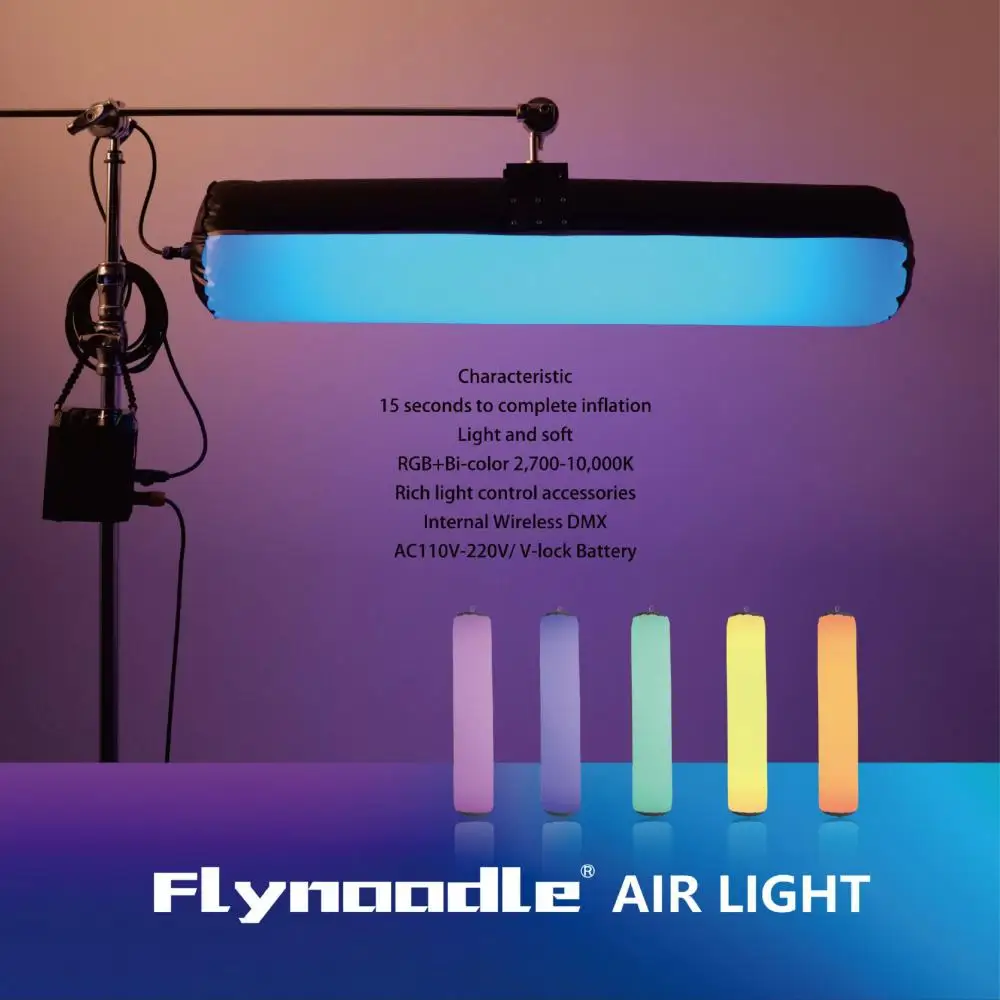 Flynoole 풀 컬러 RGB 에어 램프, 유연한 사진 비디오 라이트, 앱 제어, 100W, 200W 램프, 2700-10000K, L18C, L14C