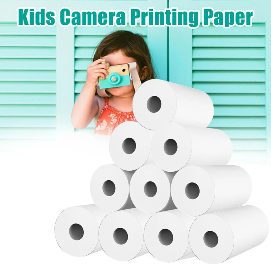 

10rolls/lot 57*30mm Thermal Paper White Children Camera Instant Print Kids Camera Printing Paper Replacement Accessories Parts