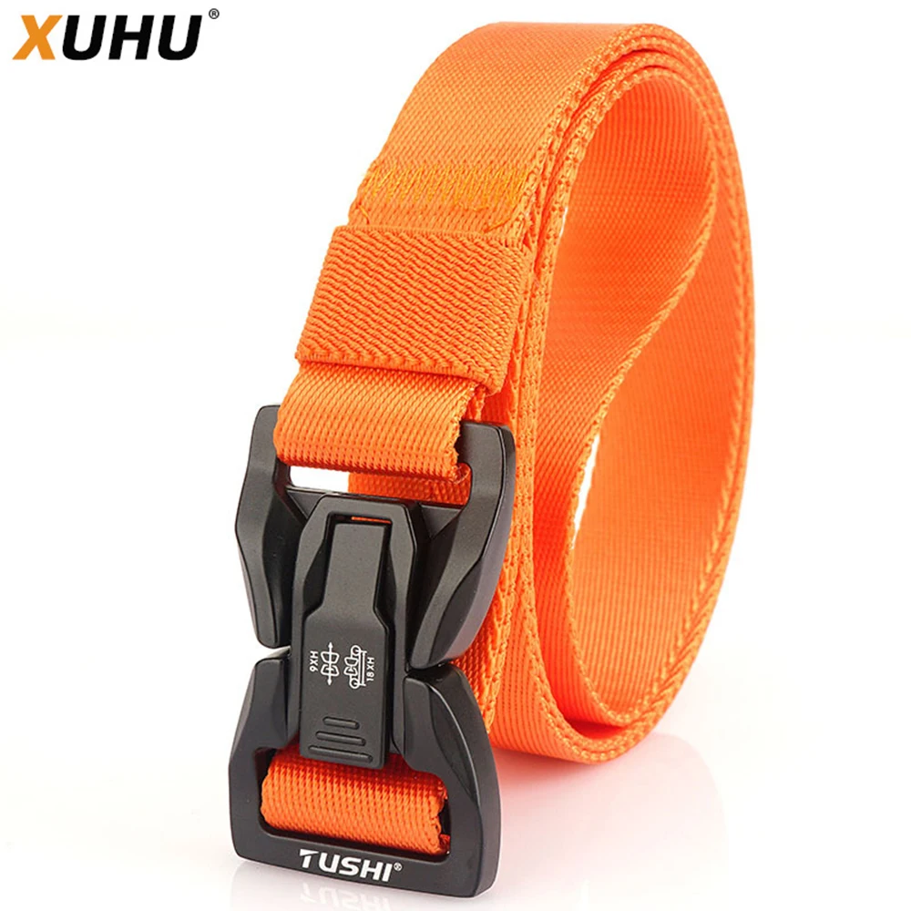 XUHU Metal Quick Release Pluggable Buckle Belt For Men Wear-resistant Nylon Tactical Belt 2.5cm Width Outdoor Work Belt Hunting quick release pluggable metal buckle nylon belt for accessories men women s durable tactical belts outdoor army strap hunting