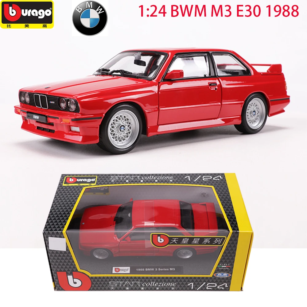 Bburago 1:24 Bwm M3 E30 1988 Alloy Static Luxury Metals Diecast Simulation Car Model Child Collect Ornaments Gift,ships Now