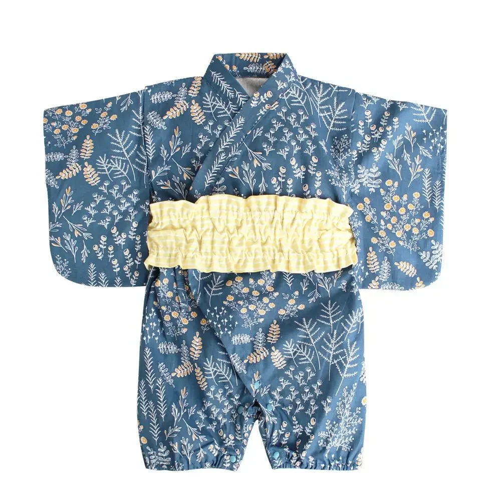 Retro Kimono Summer Baby Girl Boy Clothes Romper Jumpsuit Short-sleeved Bathrobe Newborn Baby Jumpsuits Playwear Cute Custume 2