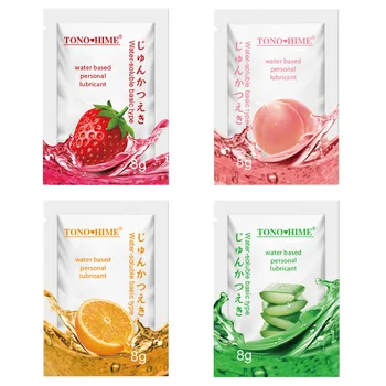 10PCS Oral Sex Fruit Strawberry Orange Peach Flavor Lubricant for Adult Couple Vaginal Anal Sex Water-soluble Lubricant Sex Toys 1