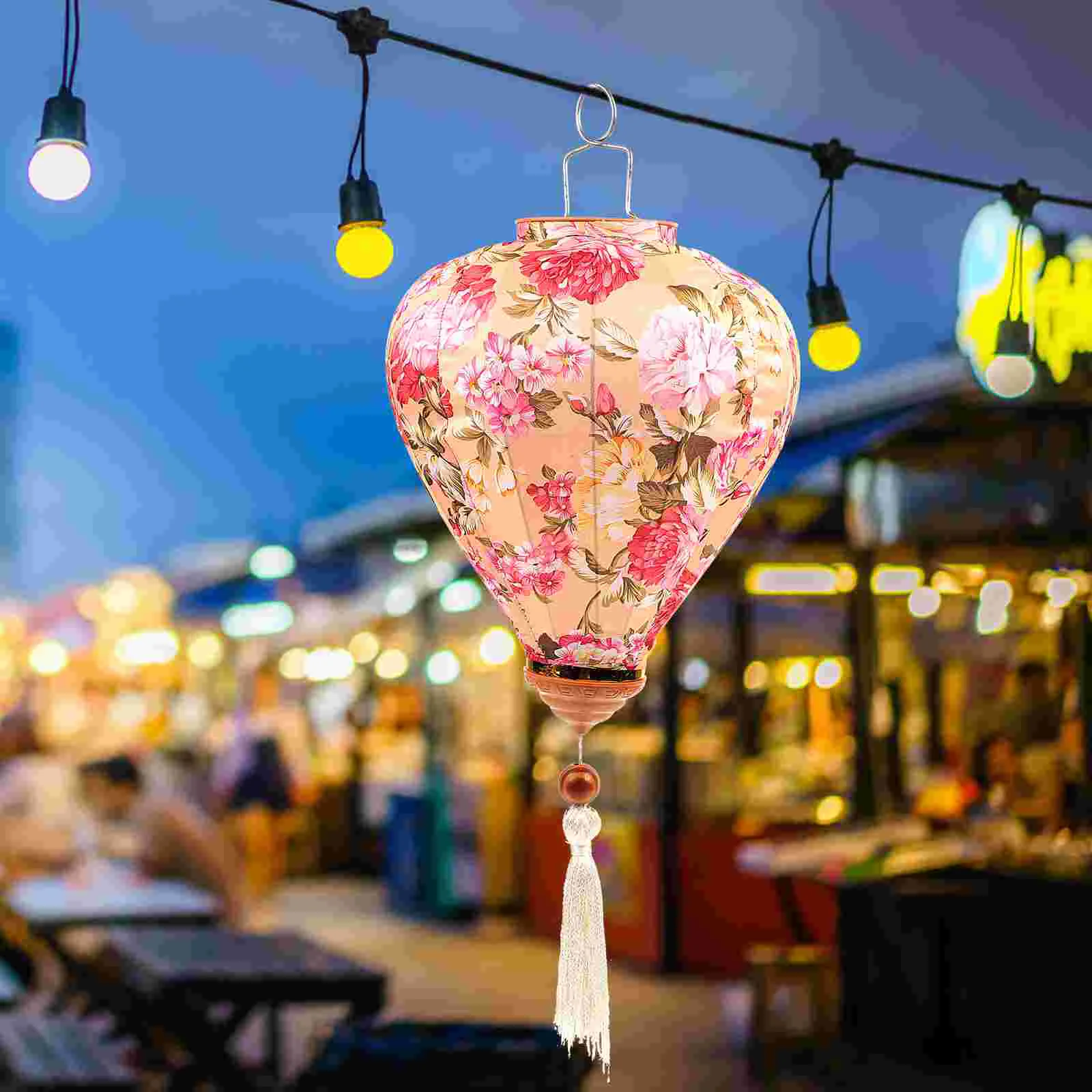 

Lantern Pendant Garden Corridor Decoration Floral Pattern Lantern Vietnam Lantern Mid-Autumn Silk Lanterns For Outdoor