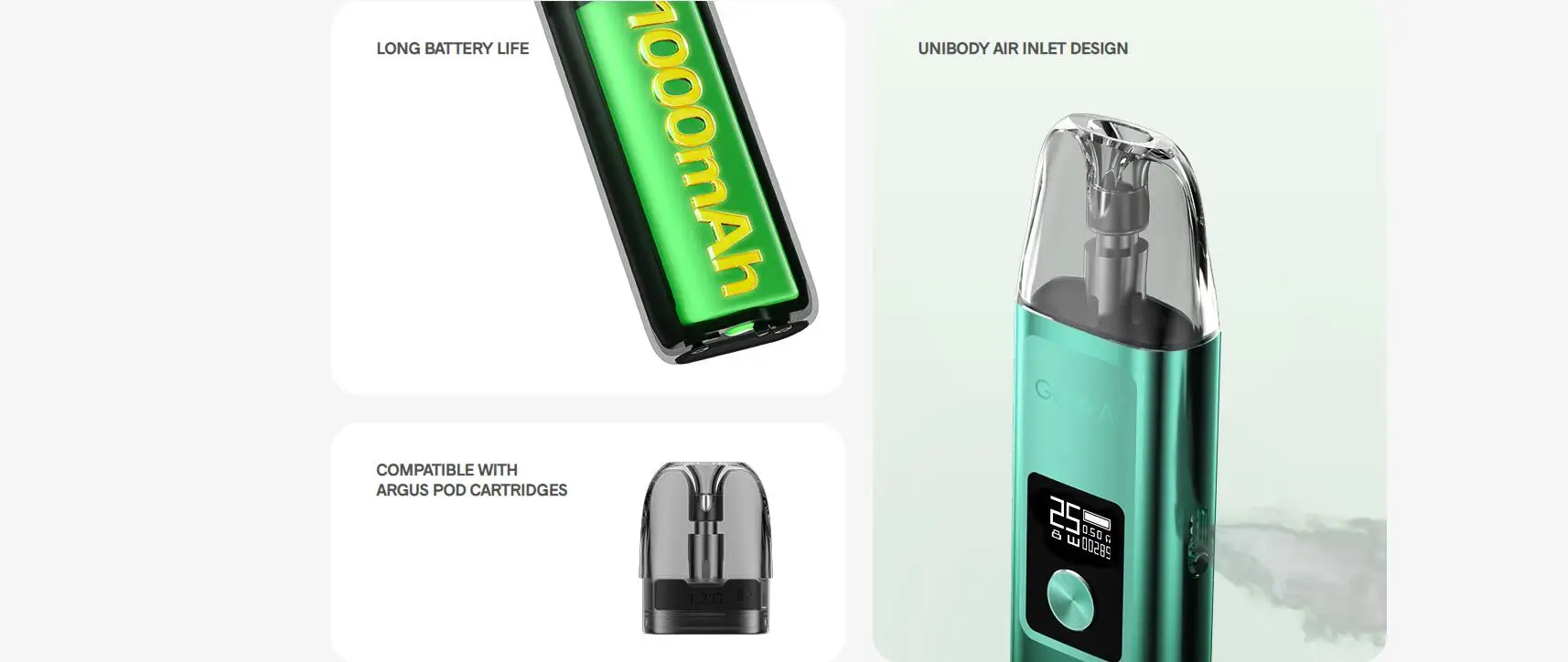 VOOPOO Argus G Kit 25W Vape 1000mAh Batterie 2ml 0.7/1,2 ohm Spule Argus Pod patrone E Zigarette Verdampfer_S9570d42f26f44c90987bacd93d9a893dT