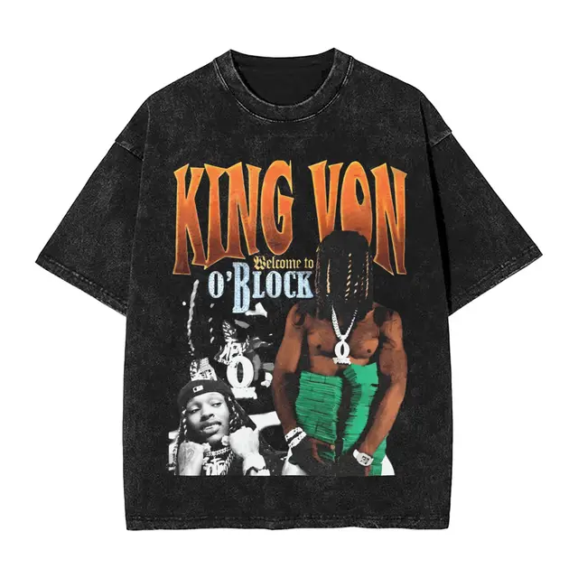 Vintage Washed T-Shirt K-Kings Von Simple T-Shirts Rapper Hippie Tee Shirt for Mens Summer Y2K Basic Design Tees 1