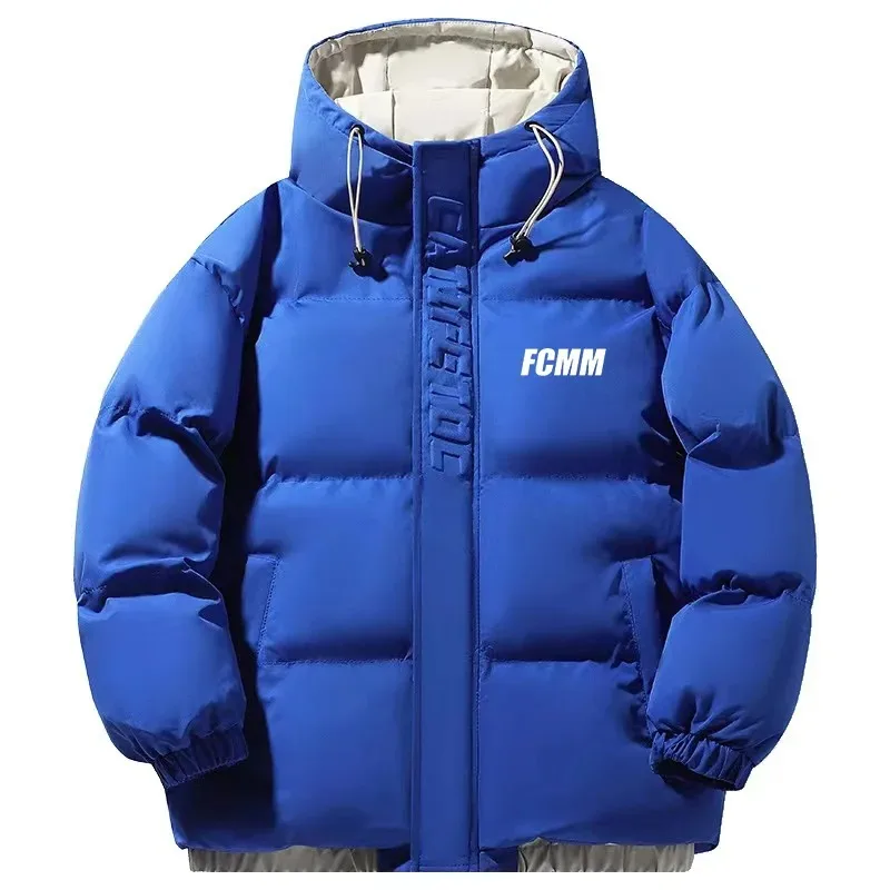 

New Winter Warm Men's Korean Brand Fashion Outdoor Light Color Windproof and Waterproof Hooded Parker Coat Men's Top
