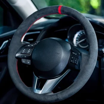 DIY Car Steering Wheel Cover Suede For Mazda 3 Axela Mazda 6 Atenza Mazda 2 CX-3 CX3 CX-5 CX5 Scion Car Interior Accessories