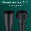1.5/2M Stainless Steel Shower Hose Black/Silver Long Bathroom Shower Water Hose Extension Plumbing Pipe Showerhead Tube 4