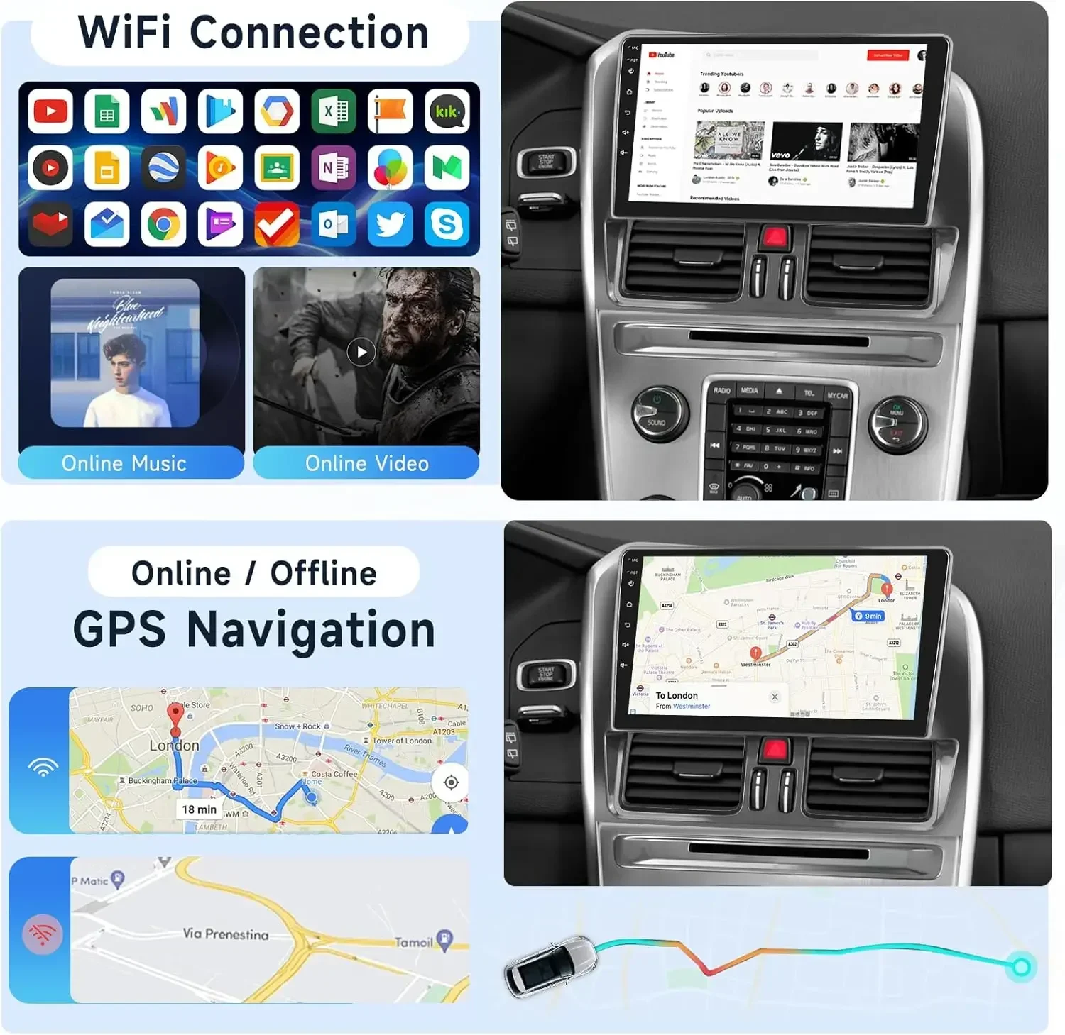Android Car Stereo Radio GPS Navigation System