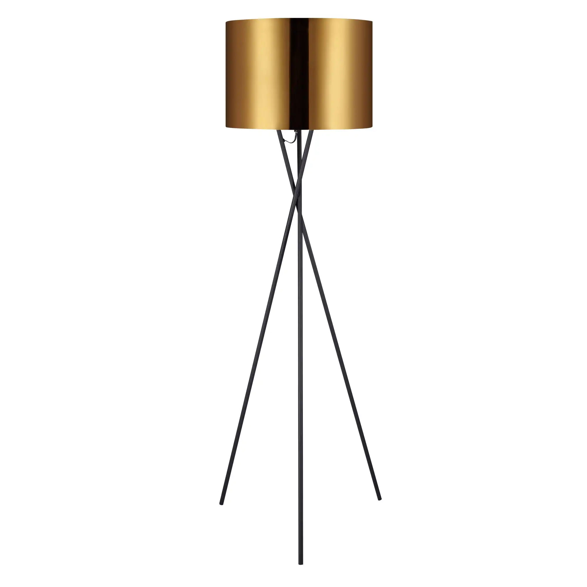 

Floor lampTeamson Home Cara 62.2" Modern Metal Tripod Floor Lamp with Drum Shade, Black/Gold