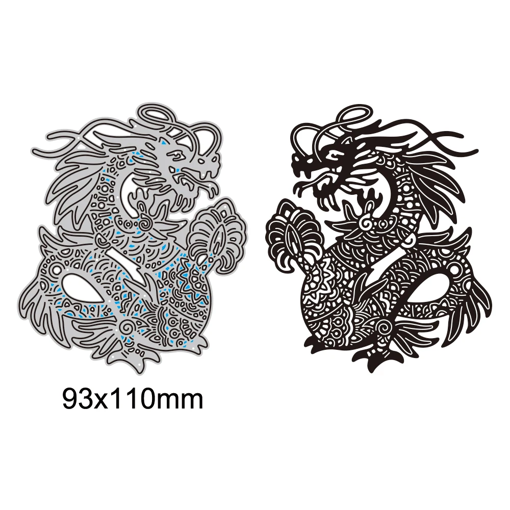 Chinese Dragon Cutting Dies for Diy Scrapbooking Album Card Making Decoration Paper Craft Christmas Metal Die Cuts Knife Mold 2