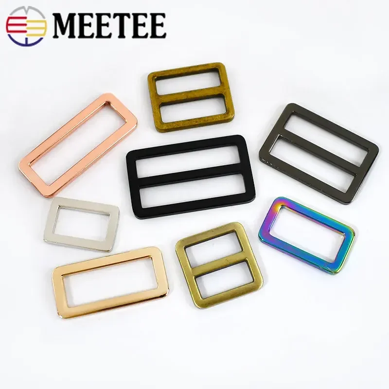 Metal Ring Buckles for Bag Strap Tri Glide Slider Clasp Webbing Dog Belt Adjuster Hooks DIY Hardware Accessories 5/10Pcs 20-50mm
