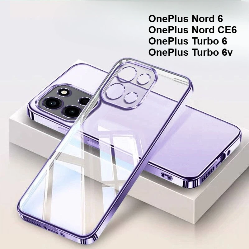 Soft Silicone Transparent Shockproof Phone Case with Electroplated Frame and TPU Back Cover